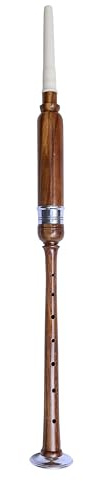 Scottish Highland Bagpipe Practice Chanter – Rosewood, Black & Natural Finish with Silver & Ivory Mounts, Includes Hard Case & 2 Reeds - Ideal for Scottish Bagpipe Practice (Natural - Chanter)