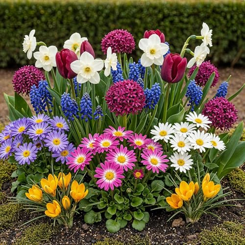 Blumenzwiebeln Bulb Garden Mix – 125 Blumenzwiebeln – Verschiedene Sorten & Farben – Blumenzwiebel Geschenkset in Geschenkverpackung – Für Beet, Balkon & Terrasse