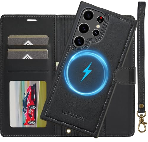 Ailicici für Samsung Galaxy S26 Ultra Hülle, 2-IN-1 Abnehmbare magnetische Hülle, Kabelloses Laden Handyhülle, Kartenfach Leder Case, RFID-Blockierung Klapphülle, Schutzhülle für Samsung S26 Ultra