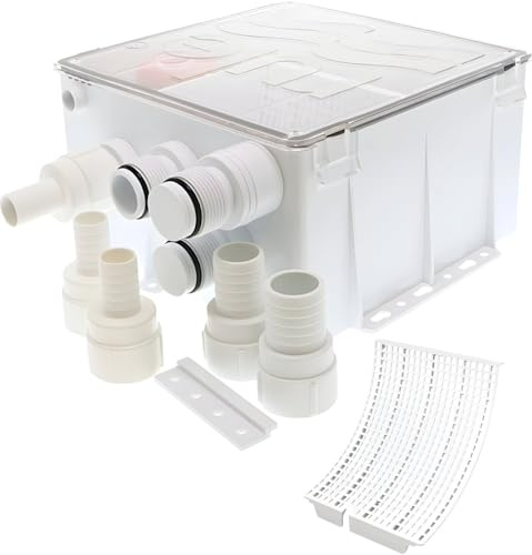 RULE® Duschabfluss-Set 12V / 24V – Automatische Grauwasserpumpe für Boote | Kunststoff | Polycarbonat | Schlagfest | Für variable Installationen, variable Installationen Anschlüsse in 3/4 & Dusche