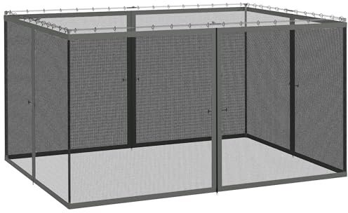Outsunny Moustiquaires pour tonnelle Barnum pavillon de Jardin 3 x 4 m - Lot de 4 moustiquaires zippées + Crochets d'attaches - Polyester Nylon