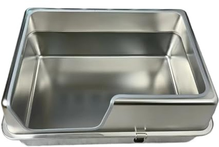 Lettiera for gatti Jumbo in acciaio inossidabile Tipo aperto Toilette for gattini a ingresso basso Vasino for animali domestici antispruzzo for gattini(60x40x30cm-A1)