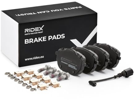 RIDEX 402B1878 Bremsbelagsatz Bremsbeläge Vorne mit Verschleißwarnkontakt mit Zubehör Kompatibel mit VW Multivan VI SGF, SGM, SGN