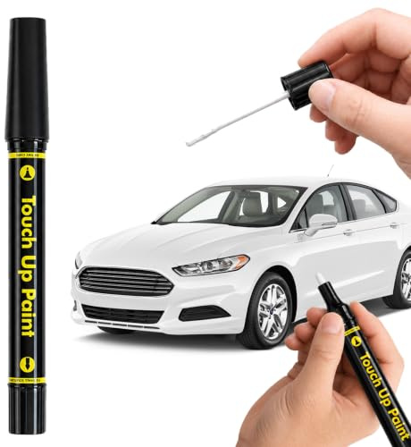 Lackstift Weiß Auto, Weißer Lackstifte 2-in-1 Pinsel & Präzisionsspitze | Autolack Weiß Reparaturstift für Kratzer und Lackschäden, Lackstift Auto Weiss für Autos, Motorräder, Transporter