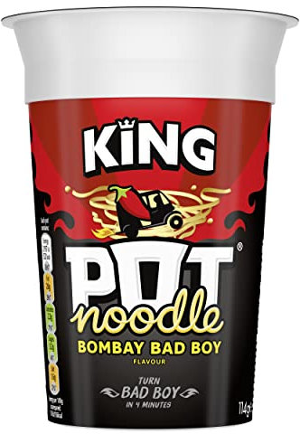 Pot Noodle Bombay Bad Boy King Pot Vegetarian quick to make noodles 114 g