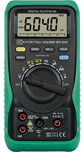 Kyoritsu KEW 1011 Mutlimetro digitale per la misura di tensioni AC/DC, correnti AC/DC, resistenza, continuità, prova diodo, capacità, frequenza, temperatura , grigio
