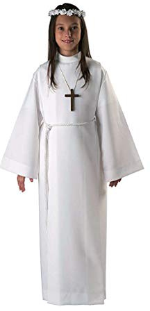 Holyart Abiti Prima Comunione: Tunica Prima Comunione Unisex 2 piegoni