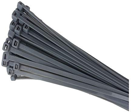 100 x Silver Nylon Cable Ties 300 x 4.8mm / Extra Strong Zip Tie Wraps