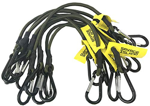 Savage Island 10er Pack strapazierfähiges Militär Gummiseil Bungee Strick mit Karabiner