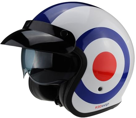 ViPER RSV06 Open Face Motorcycle Helmet With Inner Sun Visor - Road Legal ECE2206 Approved Scooter Motorcycle Crash Jet Motorbike Helmets For Chopper Moped Electric Scooters Bike Helmet Men - XL