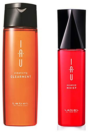 Lebel IAU Cleansing Clearment Hair Shampoo 200ml & Lebel IAU Hair Essence Moist 100ml Set (Green Tea Set)