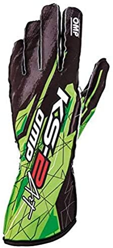 OMP KS-2 ART Handschuhe Schwarz/GRÜN GRÖSSE L
