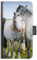Horse Phone Case For Apple iPhones, 16, 15, 14,13, 12, 11, Pro Max, Mini, XR, XS, SE, PU Leather Phone Case with Dapple Grey Pony, Side Flip Wallet Phone Cover