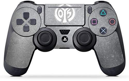 DeinDesign Skin kompatibel mit Sony Playstation 4 PS4 Slim Controller Folie Sticker 1. FSV Mainz 05 E.V. Metallic Look Offizielles Lizenzprodukt