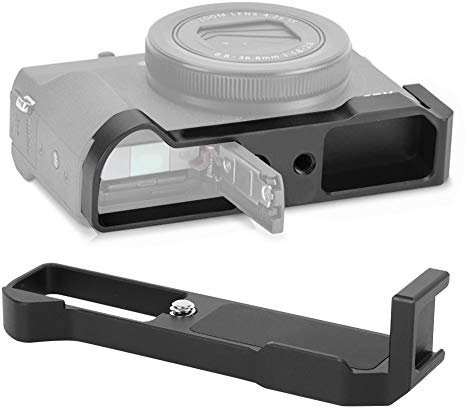 Bindpo Quick Release Plate, Fixing L-Bracket Hand Grip with Cold Shoe Mount for Canon G7X Mark III