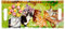Lashuma Plateau à thé rectangulaire 41 x 19 cm, plateau de service coloré, plateau à café design : bande de chat