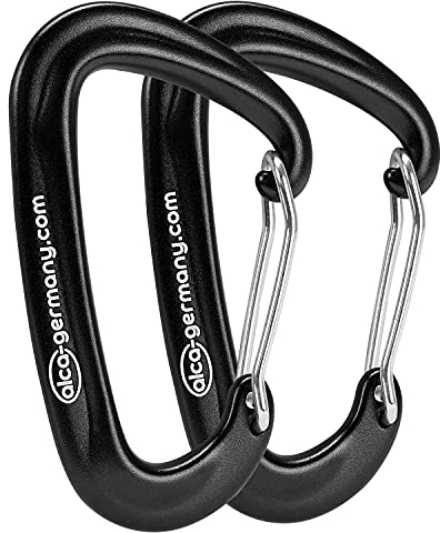 alca® Karabiner-Haken 2 Stück 500kg Belastbarkeit Schlüsselanhänger Camping Outdoor Freizeit
