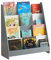 SoBuy Bücherregal Kinder Montessori Kinderregal mit 4 Ablagefächern Regal Kinderzimmer Spielzeug Aufbewahrung Büchergestell Hängefächerregal Grau 80x88x30cm KMB32-HG