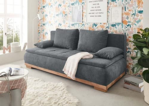 Froschkönig24 Mila Schlafsofa Schlafcouch Polstergarnitur 207x162 cm Anthrazit
