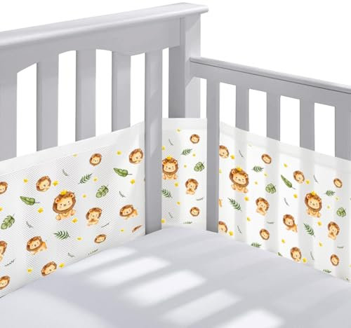 Bettumrandung Babybett,Baby Nestchen Bettumrandung,Kopfumrandung Babybett,Babybett Atmungsaktiver Kollisionsschutz,Babybett Umrandungen,für Neugeborene,Jungen und Mädchen