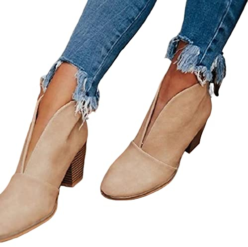 Frdun Scarpe casual da donna, comode, con tacco morbido, alla moda, stivali casual comodi e morbidi per jeans, trench, pantaloni al polpaccio