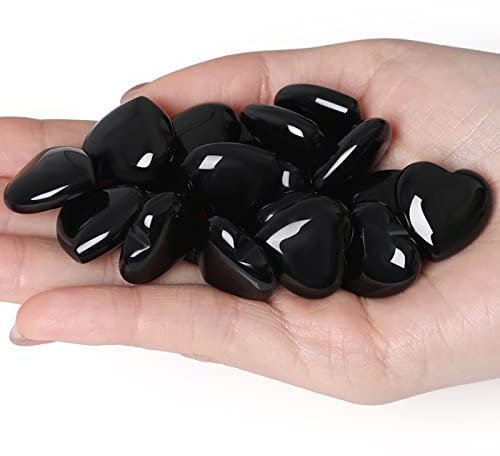 XIANNVXI 10 PC Obsidian Stein Kristalle Herz Steine Liebe Heilung Kristall Edelsteine Set Poliert NatüRliche Glückssteine