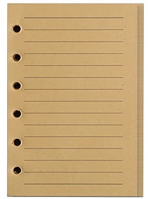 160 Blätter/ 320 Seiten A7 Nachfüllpapier, 2er Pack Einlageblätter 6-Loch-Binder Blanko/Liniert Nachfüllpapier für Notizbuch Tagbuch Organizer Planer (A7, Liniert Kraftpapier)