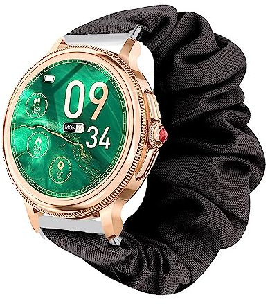 Blueshaweu Bracelet Compatible avec AKUMAKA CF96 Smartwatch, en Tissu Imprimé Élastique Bracelet de Montre Compatible AKUMAKA CF96/Aliwisdom CF96 1.2 /UHOOFIT 1,2'' Smartwatch (Noir)