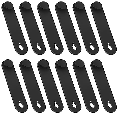 Create idea 12PCS Cables de Goma Soporte Organizador de Cables Correa de Gestión de Cables para Motocicleta Coche Producto Mecánico Cable de Cargador Doméstico 57 X 12 Mm Color Negro