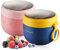 Qixuer Pack of 2 600 ml Cereal Cups, Cereal to-Go Cups, Practical Yoghurt Cups, Yoghurt Cups to Go, Leak-Proof Salad to-Go Lunch Box Lunch Pot to Go & Folding Spoon for Every Breakfast Lunch