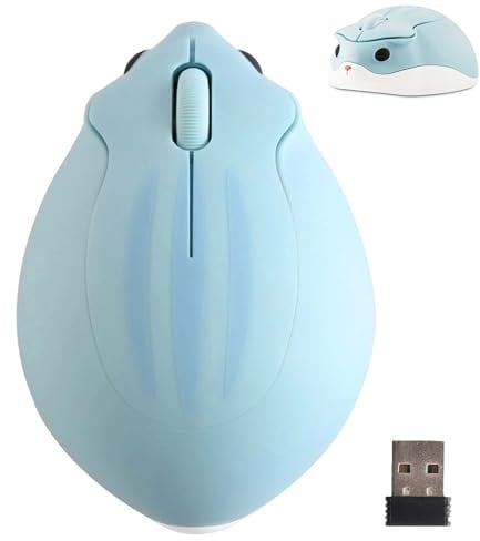 Kabellose Maus, niedliche Hamster-Maus, 1200 DPI mit USB-Empfänger, leise, tragbar, schnurlos, optische Maus, geeignet für Reisen, Schule, Büro, PC, Computer, Laptop, Geschenk für Kinder und Mädchen