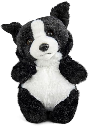 Living Nature Baby Border Collie Kuscheltier Plüschtier | Flauschiger und Kuscheliger Hund | Weiches Spielzeug-Geschenk für Neugeborene und Babys | Naturli Umweltfreundlich