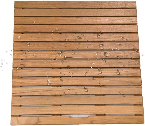 EPANO LXXW Holz-Duschmatte, Teak-Spleißen, rutschfestes Fußpedal, Holz-Badezimmer-Duschmatte, anpassbare Größe für Dusche, Badewanne & Poolbereich (Color : A, Size : 80x100cm)