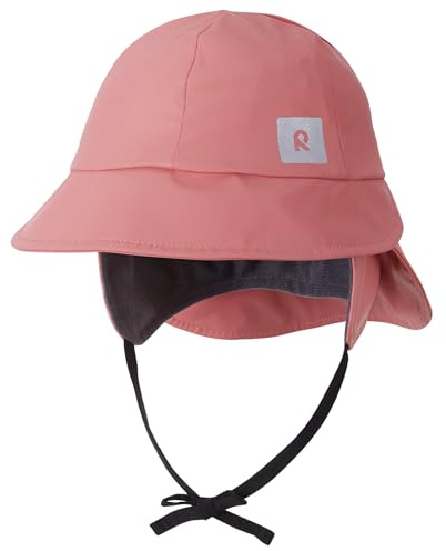 Reima - Rainy Regenhut für Kinder - wasserdichter Kinder Regenhut mit Ohrenschützern, Nackenschutz, verschweißten Nähten, reflektierenden Details, maschinenwaschbar - Rose Blush, 50