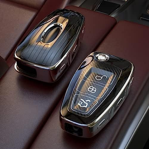 GERRIT Coque de Protection en TPU pour clé de Voiture, pour Ford Fiesta Ranger C-Max S-Max Focus 3 4 Galaxy Mondeo Transit Tourneo Custom MK3 MK4