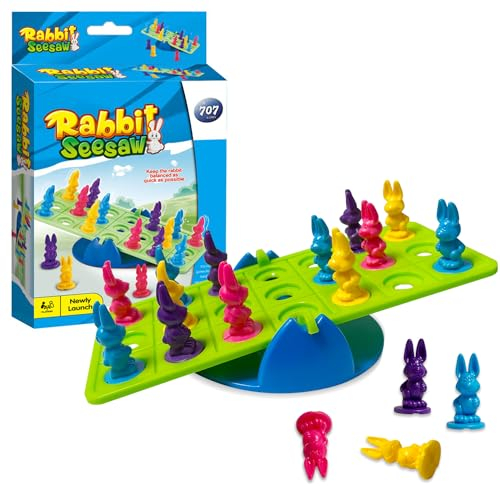 Yeefunjoy Rabbit seesaw, Balance Math Game For Boys Girls Age 5 Up, Balance Game Board Table Games, Swing Balance Toy, Balancing seesaw for Kids Adults, Educational Game Toy for Girl Boy Birthday Gift