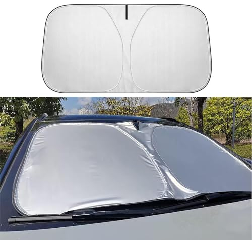 GCSDMJ Auto Frontscheibe Sonnenschutz für Toyota EZ, Faltbarer Atmungsaktives Frontscheiben-Sonnenschutz Vollständige UV-Schutz Schutz Autozubehör,Silver