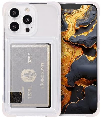 ERDARARIPRO TPU Bumper Case Compatible for iPhone 11 Case, Translucent Phone Case Card Holder Credit Card Pocket for Back of Phone Case, Clear
