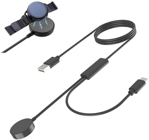 Cerioll 2 in 1 Kabelloses Ladestation,Magnetisches Ladekabel,Kabellose Ladestation Kompatibel Galaxy Watch 6/5 Pro/5/4/3/Active 2/1,USBC Schnell Aufladekabel Kompatibel Samsung Galaxy S22/S21/S20/S10
