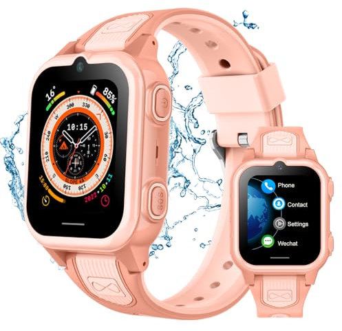 4G Kids Smartwatch Phone with GPS Tracker, Two-way Calling, Video Call & SOS Alert | Geo-Fence, Class Mode, Camera, Pedometer, Calculator | Waterproof Kids Smart Watch for Boys Girls Aged 5-12 Gift