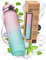 My Vesperbox Botella de agua de 1 litro, a prueba de fugas y sin BPA, para niños y adultos, incluye junta de repuesto, cepillo de limpieza, colador de frutas y pajita opcional, ideal para la escuela