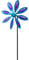Kinetic Art Windspiel Metall Windrad kugelgelagert - Windmühle inkl. Bodenanker wetterfest standfest ideal für Terrasse und Garten (Flower Purple-Blue, Single)