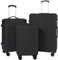 ABISTAB Kofferset 3-teilig – Hartschalen Rollkoffer Koffer & Trolley, 360° Doppelrollen & Zahlenschloss, Reisekoffer Set für Urlaub & Geschäftsreise, Schwarz