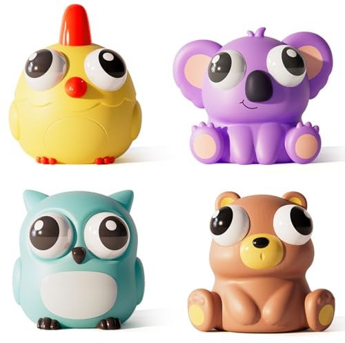 ElevaPulse 4 Stück Stress Stress Spielzeug, Lustig Anti Stress Spielzeug, Antistress Spielzeug, Squeeze Toy, Quetsch Spielzeug, Für Büro, Schule, Zuhause, Entspannung, Fokus Und Spaß