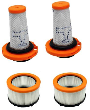 NIYATA - Filtro para Rowenta XFRORCE FLEX 9.60, 2 filtros de aspiradora para Xforce Flex 9.60,2 prefiltros + 2 filtros motor,ZR009010,ZR009012