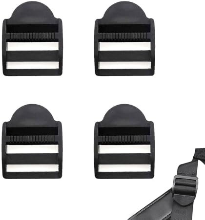 4 Pieces Buckles, Buckle Clip, Plastic Buckle Clips, Rucksack Clips, Plastic Ladderlock Slider Buckles, for Backpack, Webbing, Straps, Bags (Black)