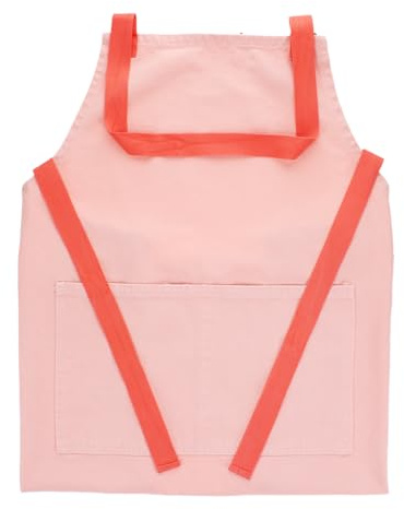 Dotcomgiftshop REX LONDON Schürze Rosa, 100% Baumwolle, Verstellbar mit Taschen, 102 x 80 cm, Latzschürze für Kochen und Backen