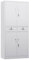 SUPEER Metal Storage Cabinet with 2 Doors and 2 Drawers, Metal File Cabinet with Doors and Shelves, Locking Steel Cupboard for Office,Warehouse, Home 180x80x40cm(White)