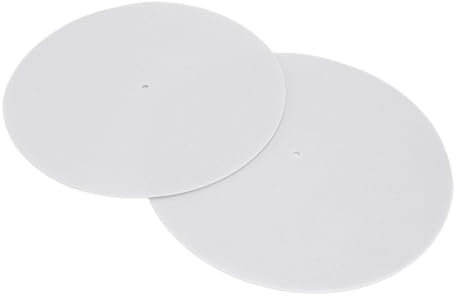 Matera de Plato Giratoria de 2 Piezas, Mat de Plato Giratorio de Silicona de 12 Pulgadas LP Slipmat, Reproductor de Disco Anti Estático Antideslizante para Reproductores de