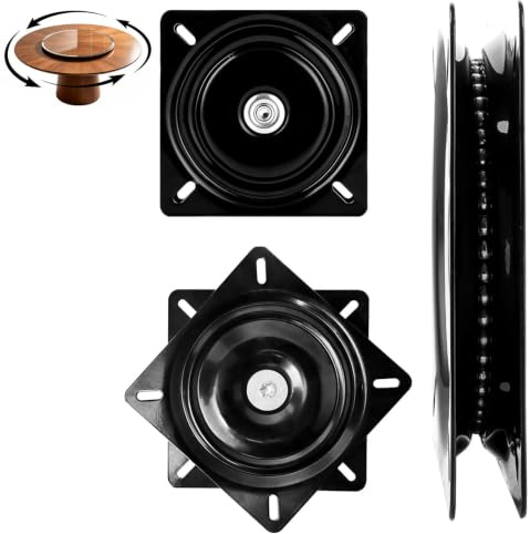 Ajxwde Universal Möbel Drehteller, Metall Möbel Drehteller, 360° Drehbare Drehbeschlag, Quadratische Drehplatte, 190 * 190 * 28 mm, Für Hocker, Tische, Bücherregale (7.5 inch)
